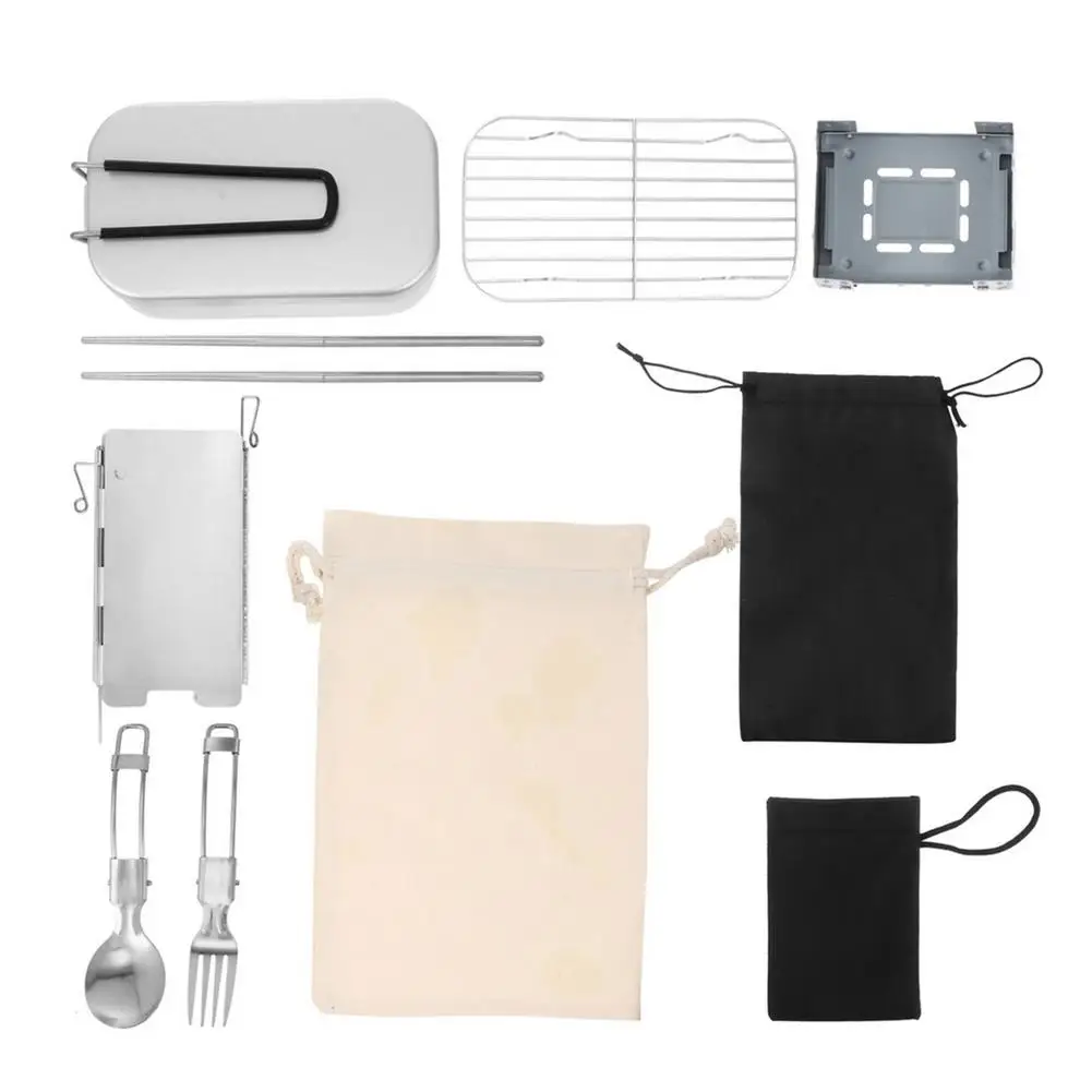 

Aluminum Lunch Container Outdoor Lunch Box Kit Portable Foldable Lunch Box For Adults Kids Camping Fishing Hiking Microwave D