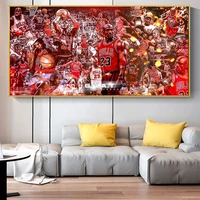 colorful art great basketball player canvas painting assemble poster wall print decor wall pictures for living room