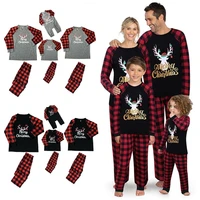 christmas family matching outfits plaid pajamas set father mother childrens sleepwear xmas mommy and me pjs clothes topspants