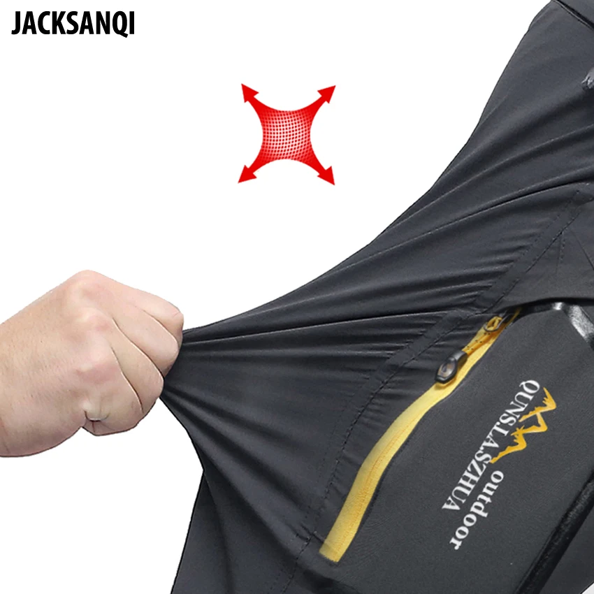 JACKSANQI Men's Summer Quick Dry Hiking Removable Pants Outdoor Sports Man Camping Fishing Climbing Trekking Male Trousers RA345