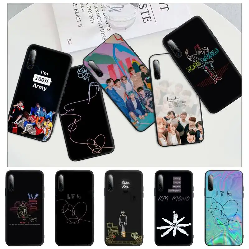 

Rap RM JIMIN JIN SUGA J HOPE Black Silicone Mobile Phone Cover For Huawei P9 P10 P20 P30 P40 Lite Pro P Smart 2019 2020 Case