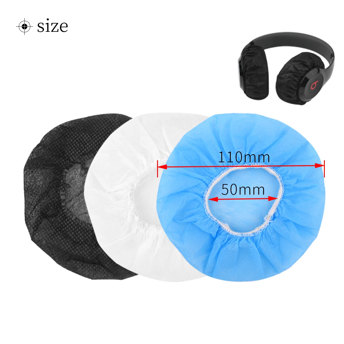 100Pcs Internet Cafes Non-Woven Disposable Headphone Cushion Cover Dust-Proof Sweat-Proof hygiene Earmuffs Protection Ear | Электроника