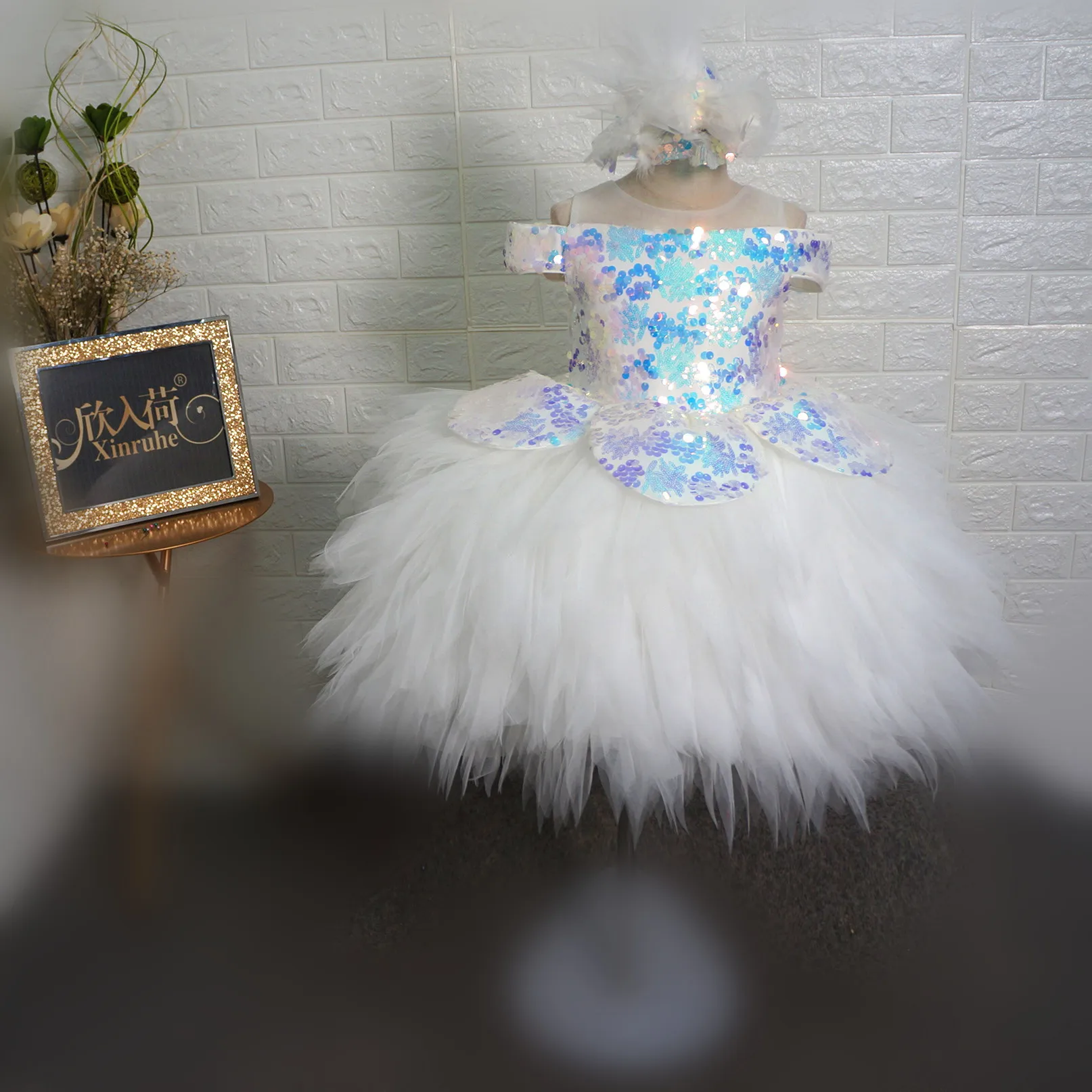 Chilldren Ball Gown First Holy Communion Dress Kids Pageant Tutu Sequin Baby Wedding Bridemaid Mermaid Girl | Детская одежда и
