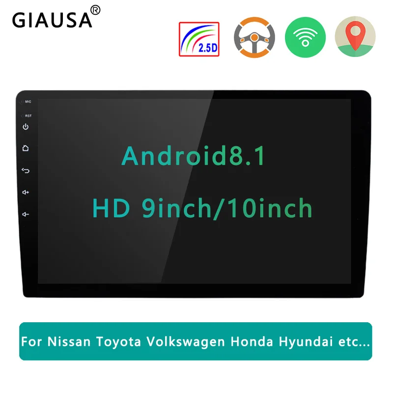 Универсальный двойной дин Автомобильный радиоприемник Android 8.1 с сенсорным