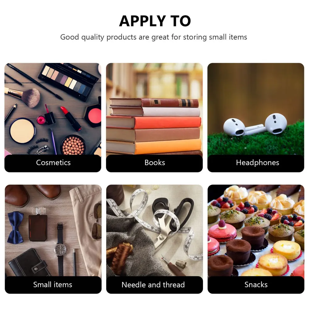 

1 Set 3 Pcs Japanese Style Simple Felt Storage Baskets Cosmetics Holders (Black)