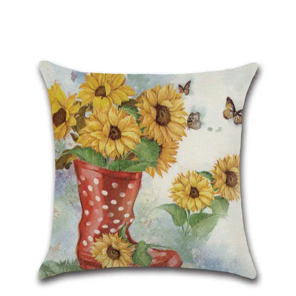 45x45 см льняная Подушка декоративная Наволочка на подушку ручная роспись подушка