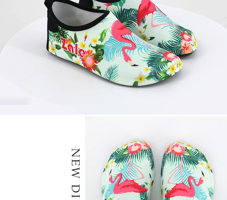 Sapatos de Água Crianças Descalço Rápido-seco Aqua Yoga Meias Meninos Meninas Flamingo Mergulho Natação Sapatos Praia Chinelos 4 Sapatos de natação