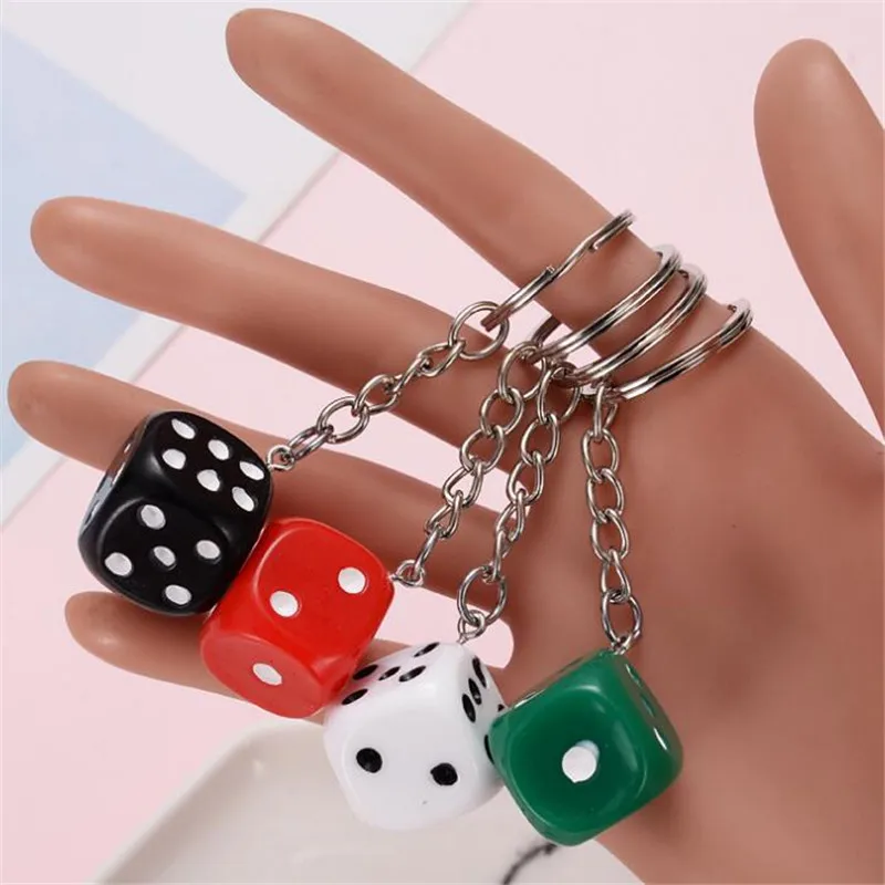 Wholesale Solid Color Dice Medium Keychain Bag Pendant Creative Small Gift | Key Chains