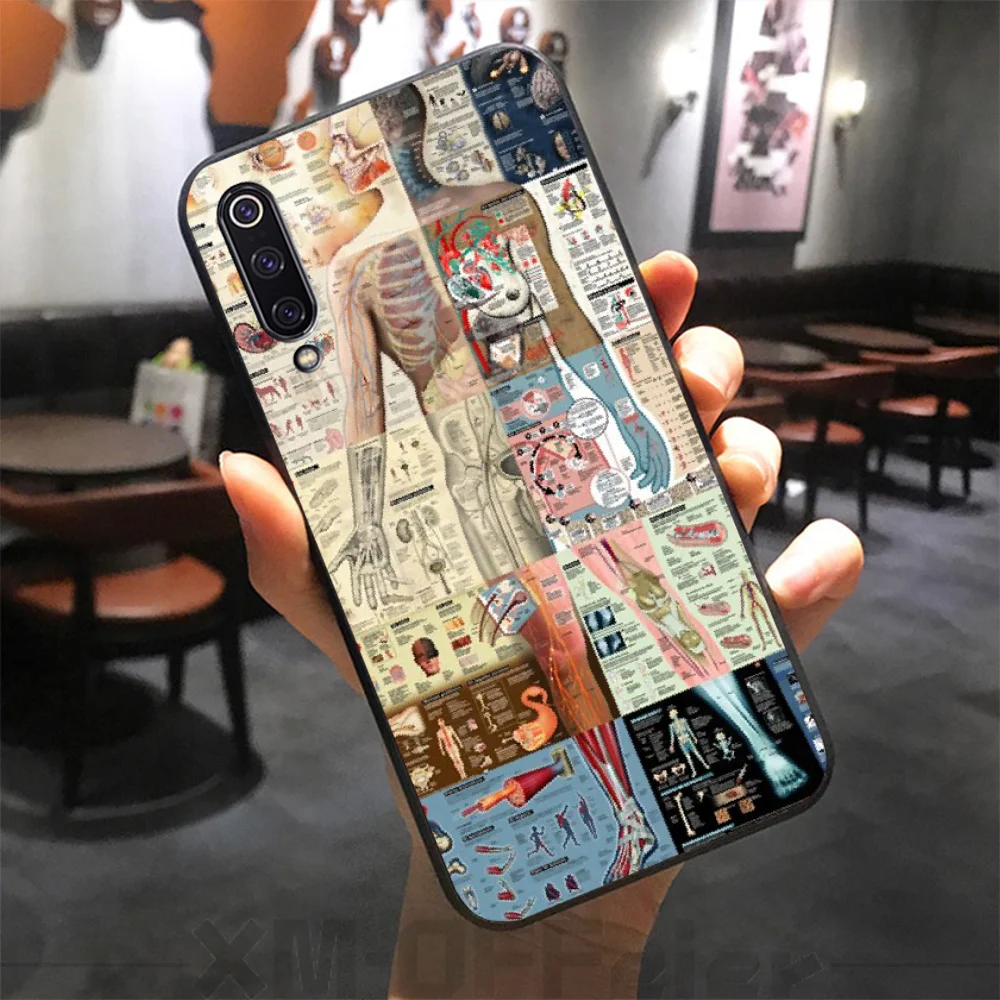 BaweiTE Medical Organs Brain Kidney Art Fashion black Phone Case for Xiaomi 8 9 se 5X Redmi 6pro 6A 4X 7 5plus note 5 | Мобильные