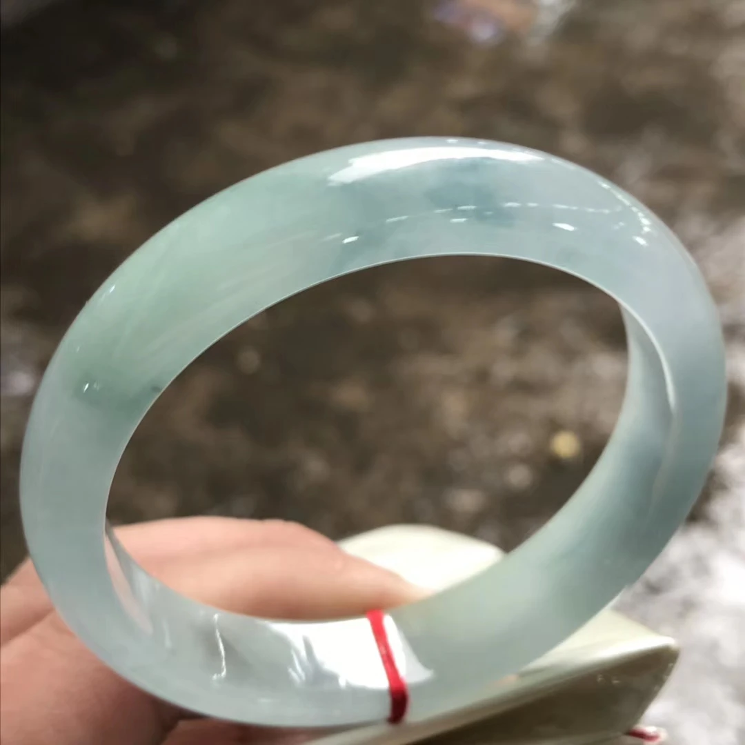 

Only One !58.8MMCertified (Grade A)100% Natural Green Jadeite JADE Bracelet Women Bangle