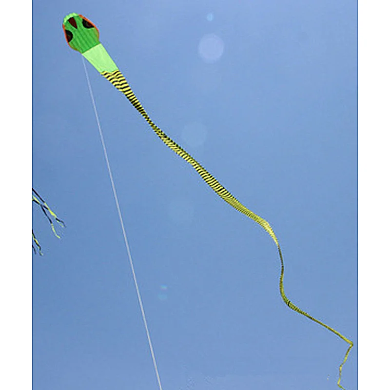 60m Outdoor Sports Flight Tool Single Line Kite Anti-tearing Large Snake Kite Soft Kite Automatic Inflatable Animal Kite Toys