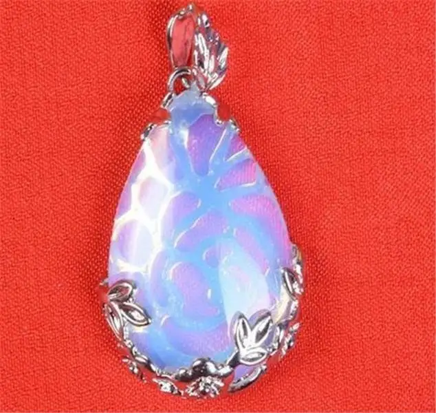 

2pcs 22x34mm White Moonstone Gemstone Pendant & Free Necklace 17"