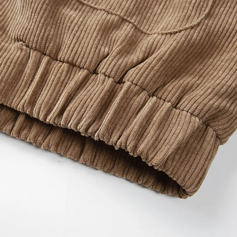 

2020 winter new plush thickened Corduroy Jacket for Women's with hooded spring and autumn korean fashion BIG size M L XLXXL