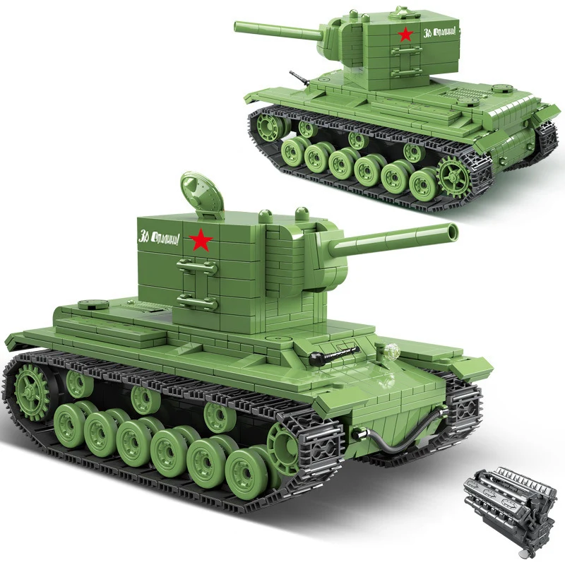 818 шт. Военный танк Советская Россия KV2 Танк строительные блоки подходят Legoing WW2