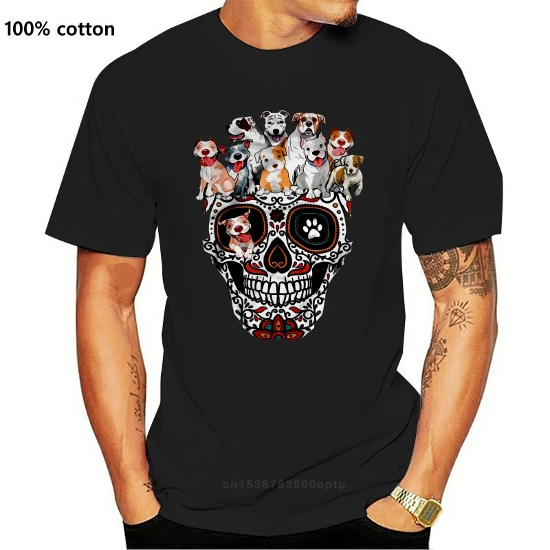 Мужская забавная футболка модная Pitbull Sugar Skull женская | Женская одежда
