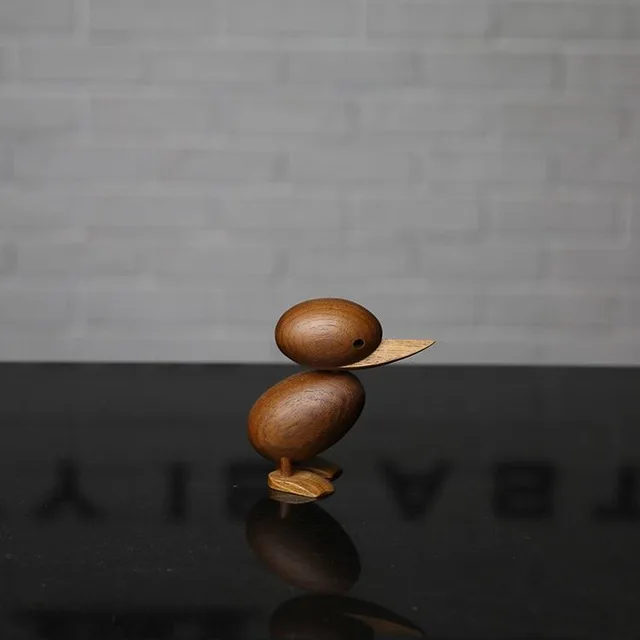 duck-s 1 шт. обезьяна основной цвет деревянные ремесла обработки тика подарки в виде животного практичные домашние твердые деревянные украшения - Цвет: duck-s
