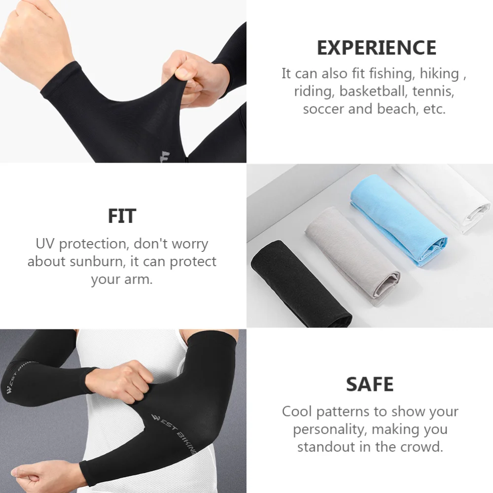 

1 Pair Ice Silk Sleeve Sleeve Outdoor Sports Cycling Cuff Sleeves