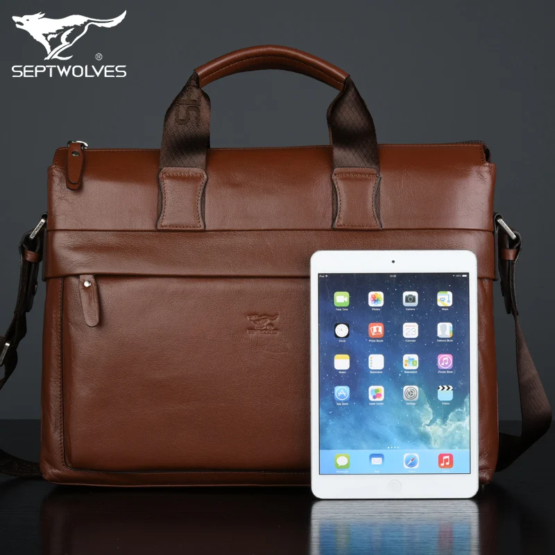 Men's Bag Business First Layer Cowhide Leather Single-Shoulder Bag Crossbody Men's Soft Leather Handbag Briefcase Backpack