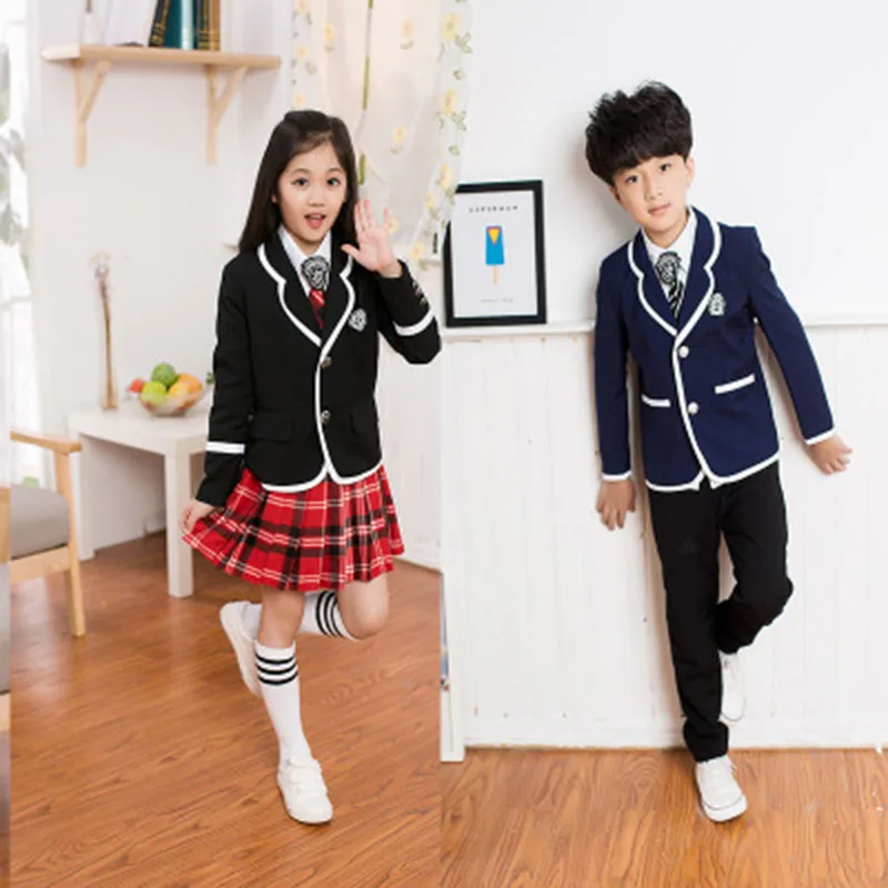 Новая Осенняя форма школьные детские костюмы школьная для мальчиков и девочек