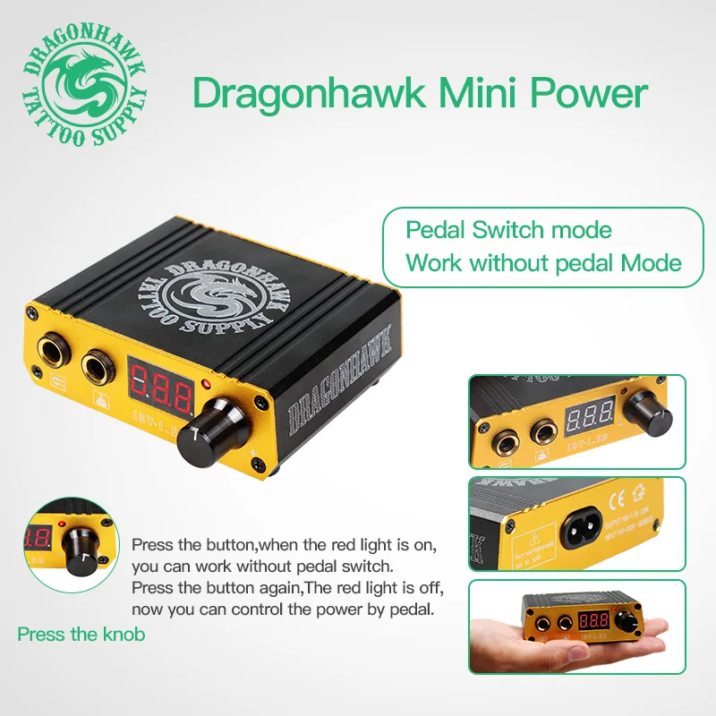 Высокое качество Мини тату блок питания LCD для машины Dragonhawk источник питания|tattoo