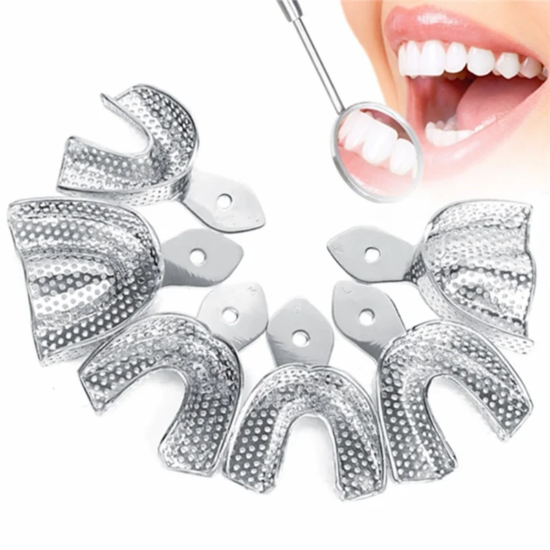 

2Pcs Stainless Teeth Holder Trays Dental Impression Trays Central Supply Durable Dental Care Teeth Holder For Dental Tools
