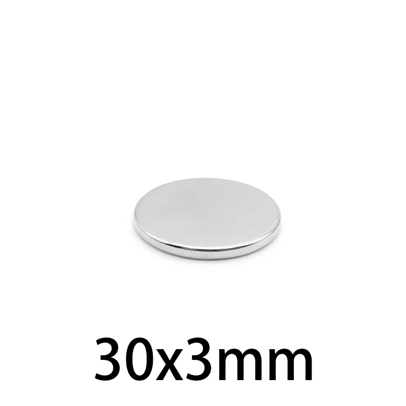 Мощный цилиндрический Редкоземельный Магнит 30 мм x 3 Круглые неодимовые магниты
