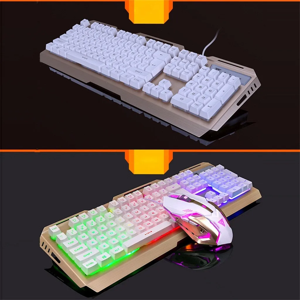

Gaming Keyboard Mechanical Keyboard and Mouse 104 Key USB Wired Mechanical Computer illuminated Keyboard For PC Gaming 2021
