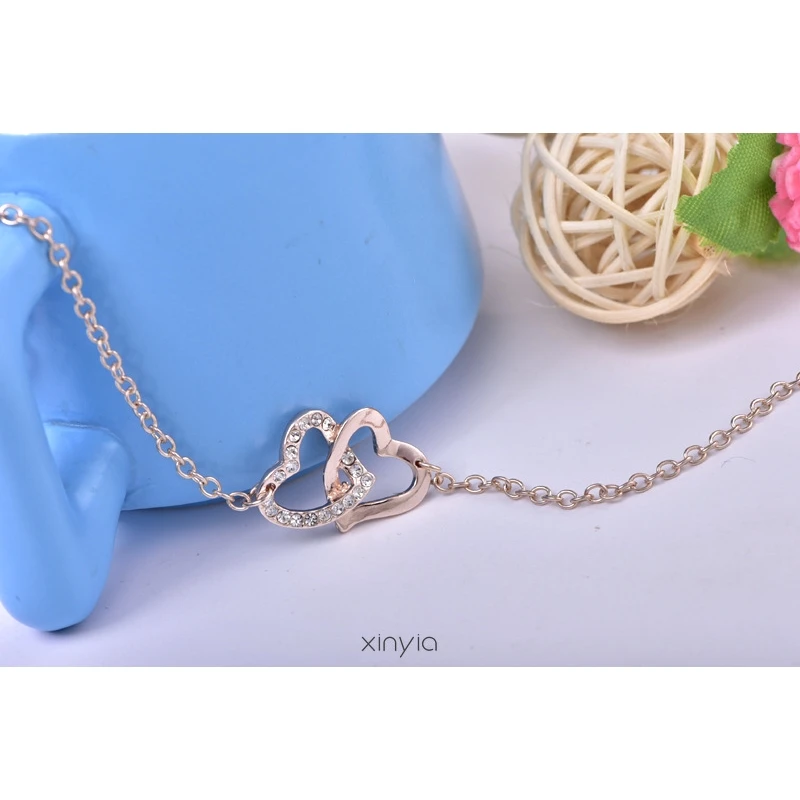 

Zircon Crystal Bracelet Cubic Heart Shape Bangle