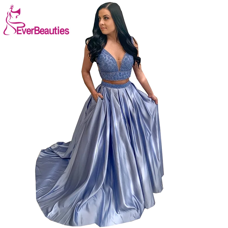 С v образным вырезом специальная пряжа бисером без Двойка платье для выпускного