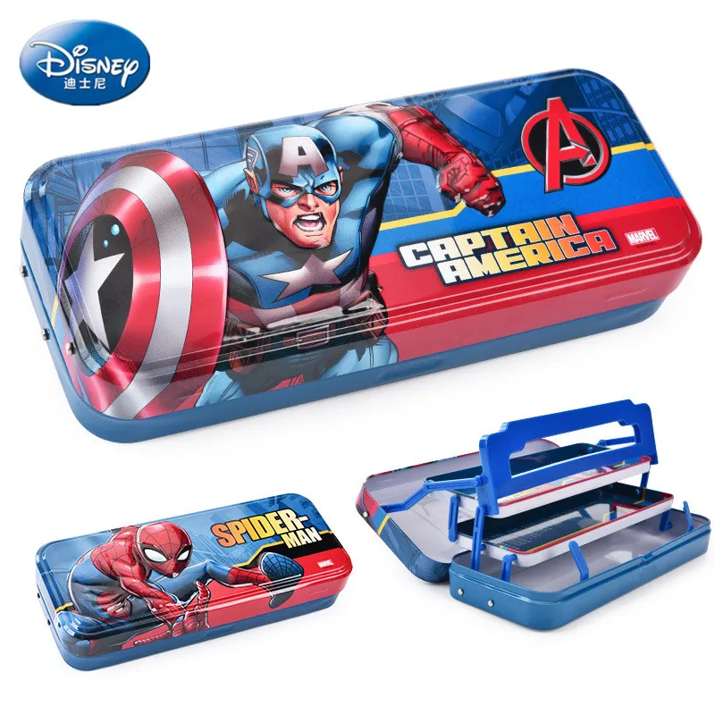 Disney Spiderman мультфильм пенал Капитан Америка Канцтовары высокой емкости