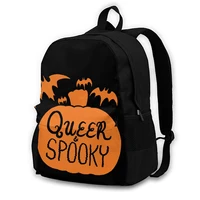 halloween pumpkin queer spooky backpacks bat polyester commuter runner backpack lightweight stylish bags