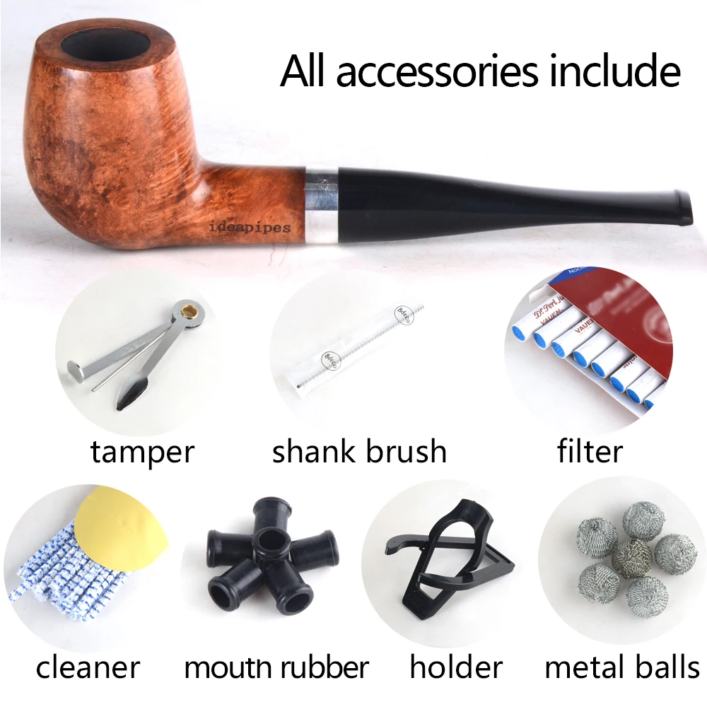 Курительные бриарные трубки для табака фильтр 9 мм #201 прямая трубка в форме