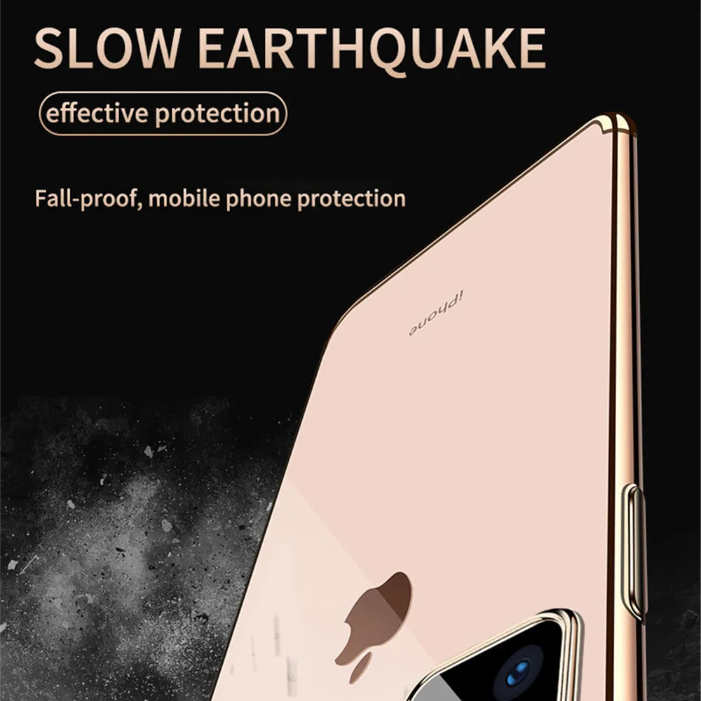 Ультратонкий чехол для iPhone 11 Pro Max 2019 XR XS X с покрытием Прозрачный мягкий кремний