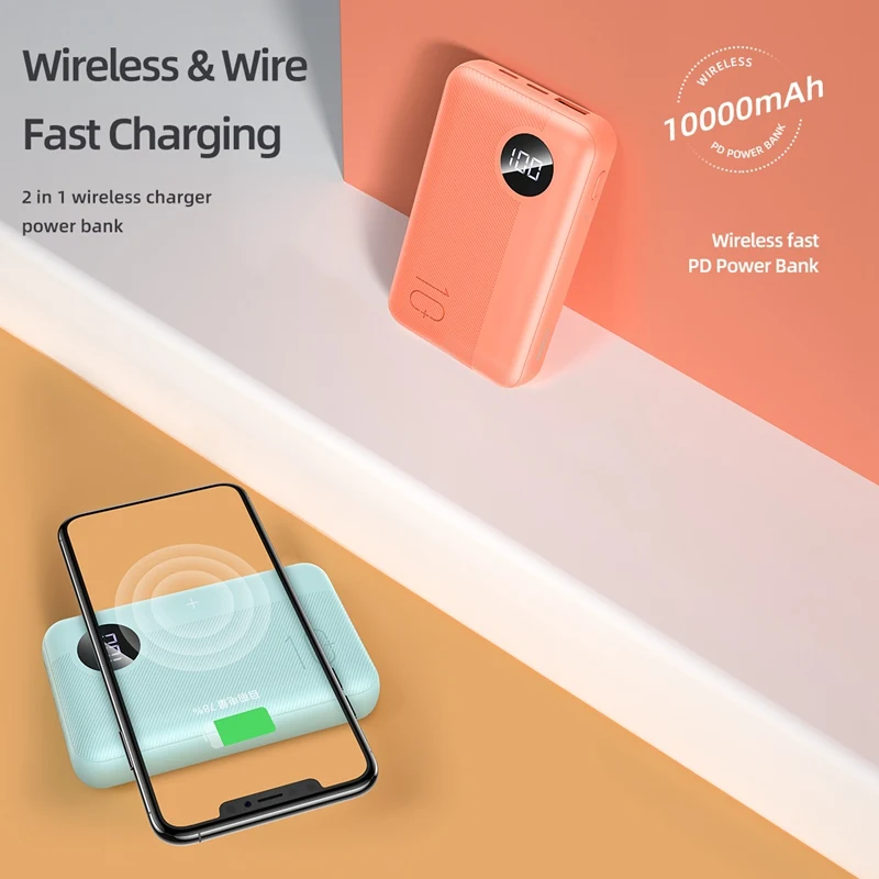 ROCK Mini Power Bank 10000 мАч светодиодный дисплей PD3.0 QC3.0 Быстрая зарядка портативная