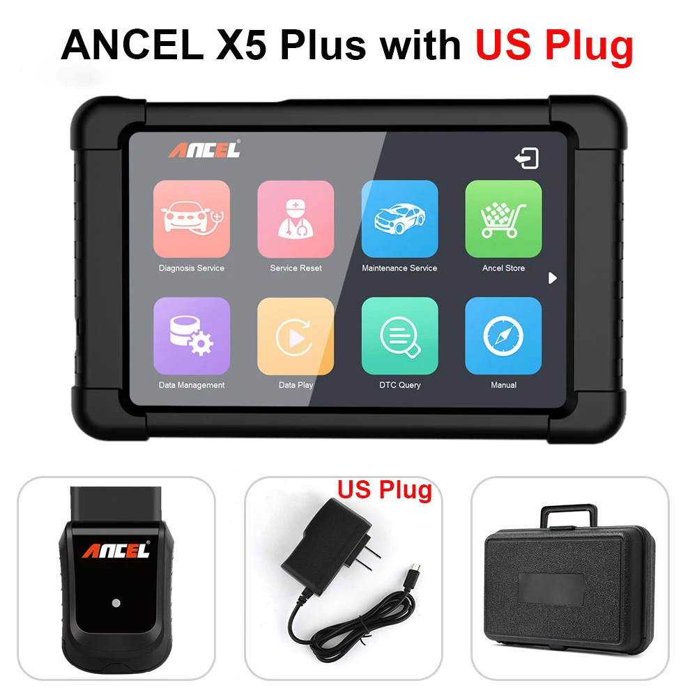 ANCEL X5 OBD2 автомобильный диагностический инструмент полная система Автомобильный сканер ABS SRS масло EPB DPF wifi OBD2 Диагностика автомобиля обновление бесплатно - Цвет: X5 Set with US Plug