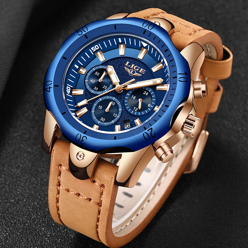 

Erkek Kol Saati LIGE Watch Men Fashion Sports Quartz Mens Watches Top Brand Luxury Military waterproof Watch Relogio Masculino
