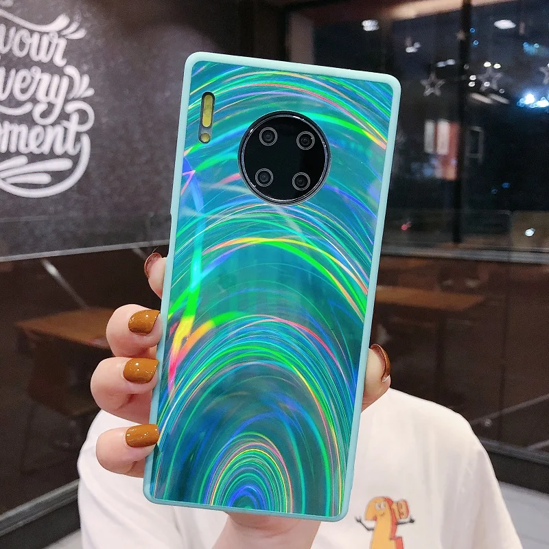 Радужный зеркальный чехол для Huawei P40 Mate 20 30 P20 P30 Lite Pro P Smart Z Plus Y5 Y6 Y7 Y9 Prime 2019 Honor 8X 7C 8A