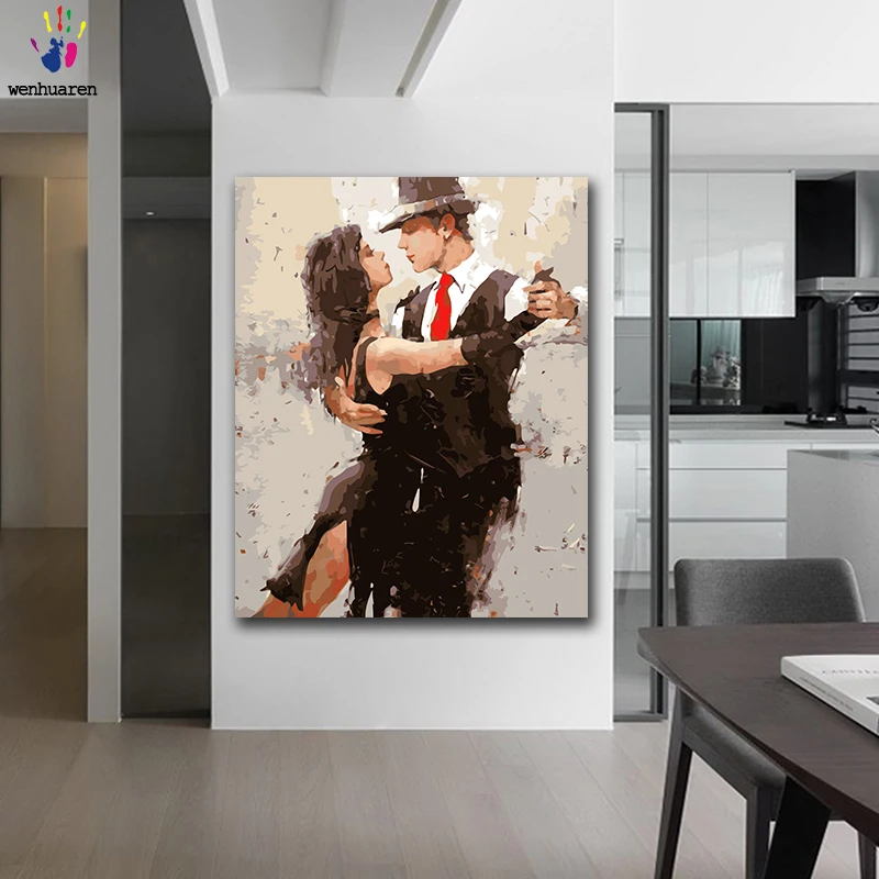 DIY картинки для раскраски по номерам с цветами Классический танец Танго картина