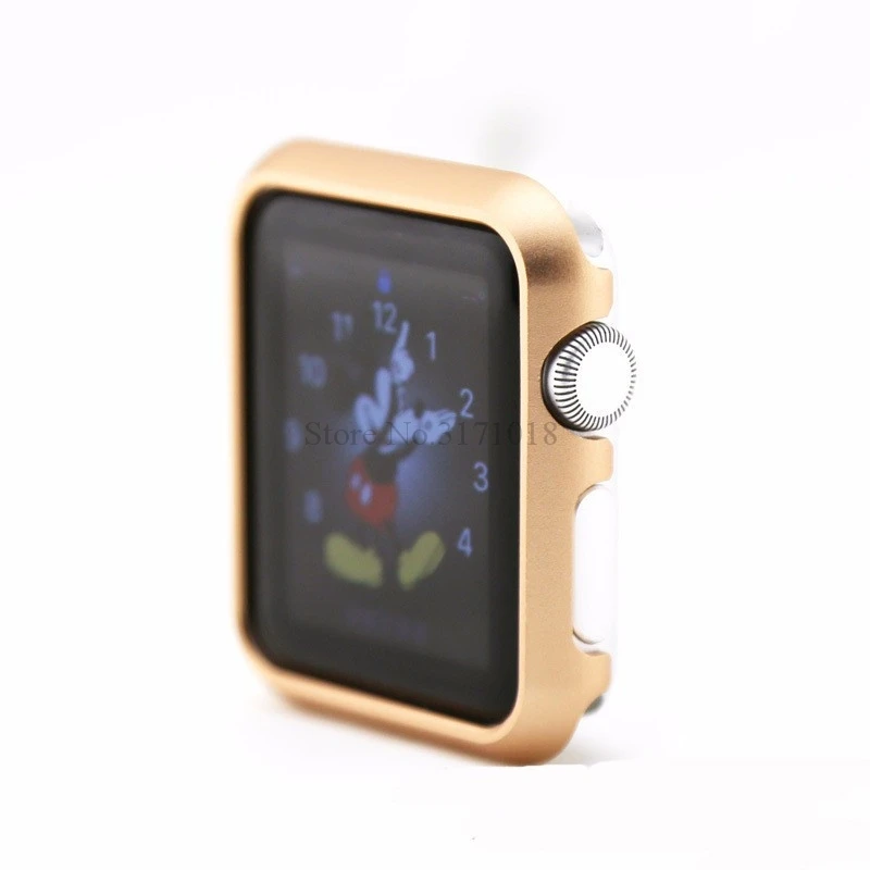 Металлический чехол для часов Apple Watch 38 мм 42 серия 7 6 защитный iWatch 4 5 40 44 розовый