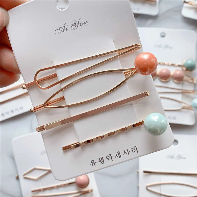 

New Ins Pearl Hairpins One Character Clip For Women Girls Headwear Barrettes Fashion Hairgrip Hair Accessories Gift 2021 Trendy
