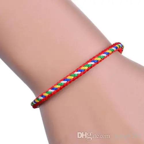 Тибетский Тибет Diy буддизм цвета Ваджра Веревка плетение браслет-амулет оптовая