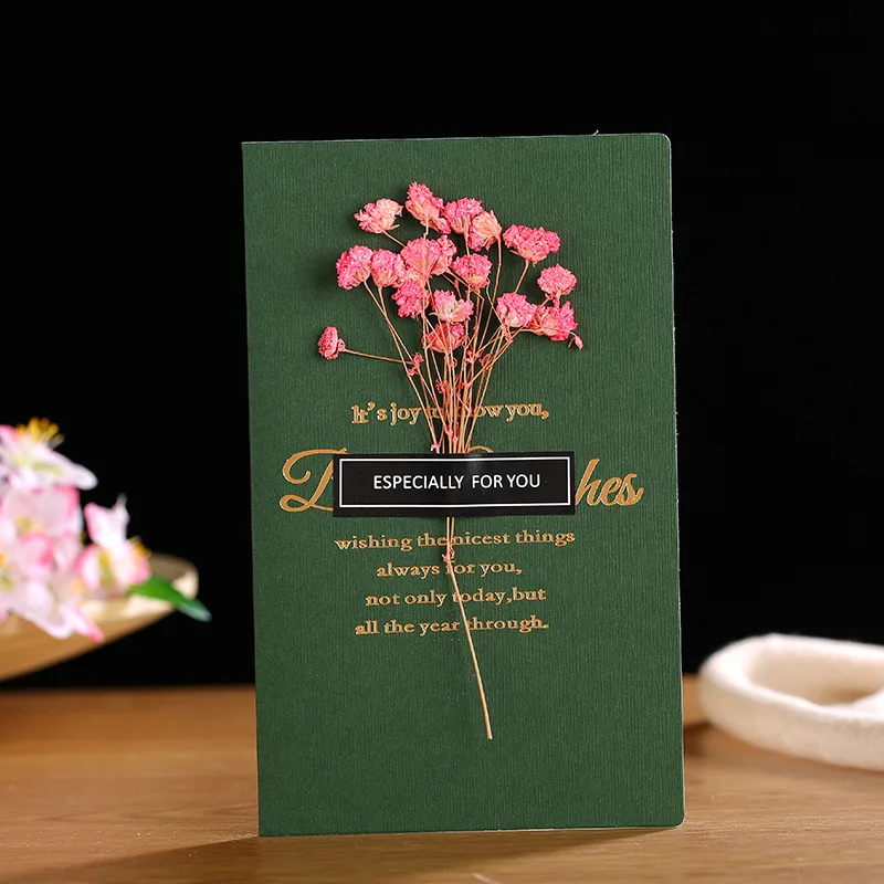 B-1 Gypsophila цветы карты складные пустые бумажные поздравительные открытки на день рождения спасибо фестиваль детский подарок Скрапбукинг аксессуары - Цвет: B-1