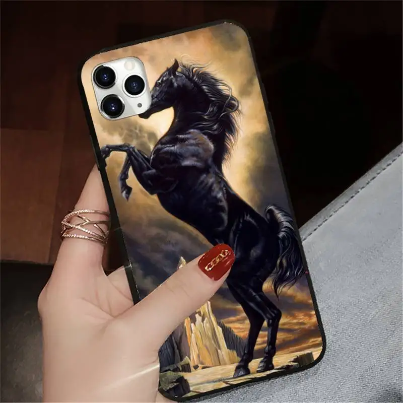 

Watercolor Horse Horses Running Phone Case for iPhone 11 12 pro XS MAX 8 7 6 6S Plus X 5S SE 2020 XR mini