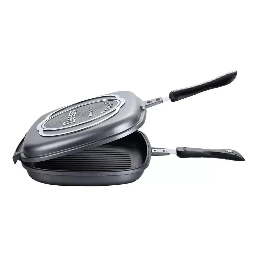

32cm Double-Sided Frying Pan Non-Stick Barbecue Tool Cookware Dubbelzijdig Koekenpan Spuitgieten For Home