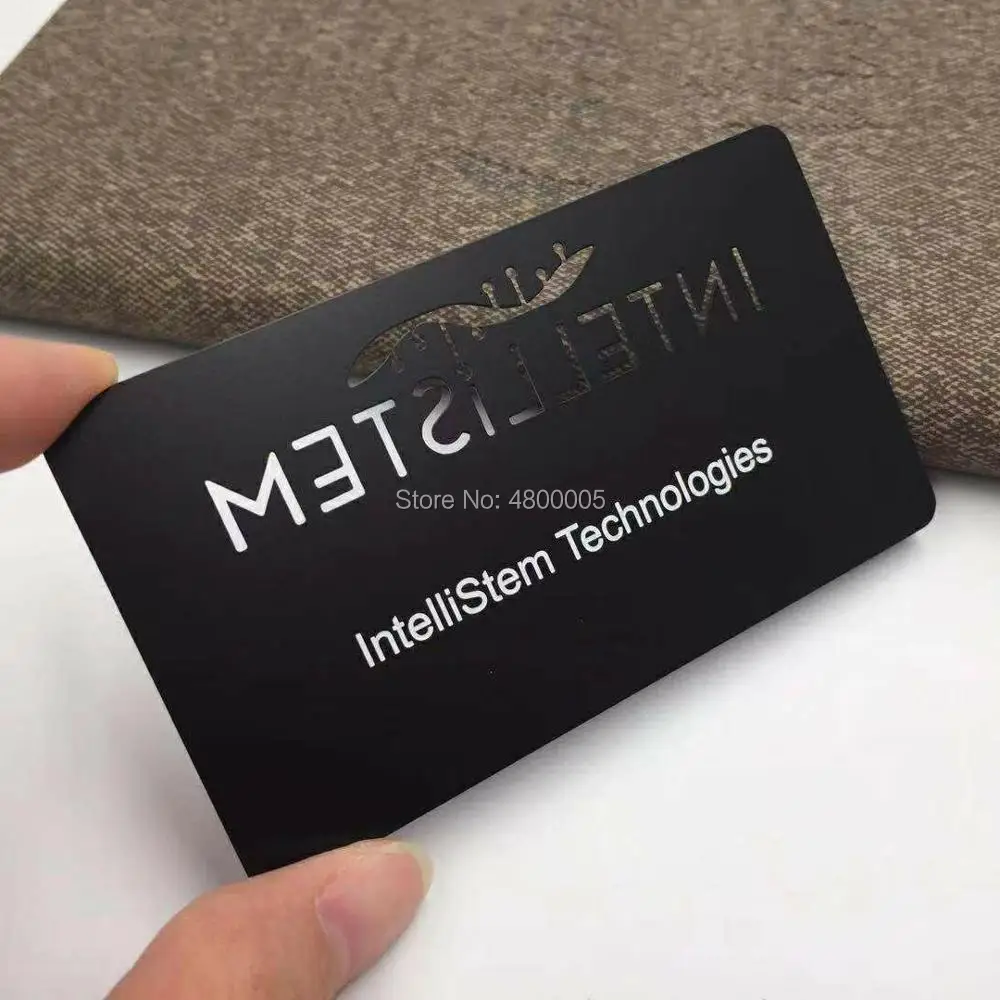 2021 высококачественная черная металлическая визитная карточка по