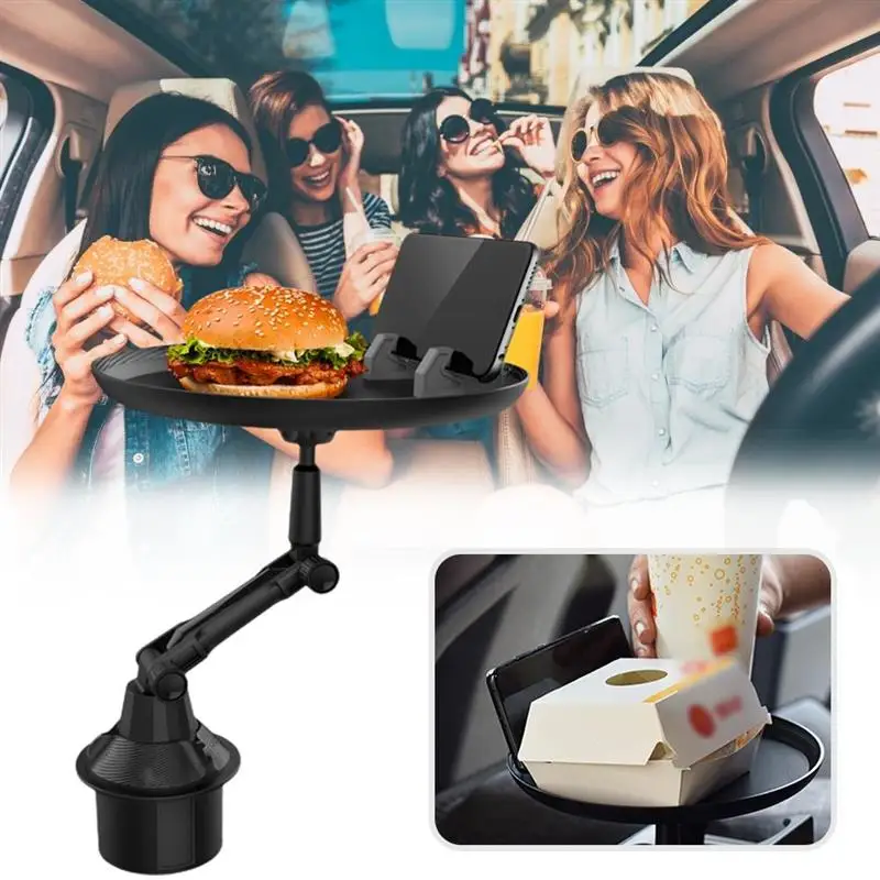 car tray table adjustable car food tray with phone holder mount car food table for cup holders beverage bottle car swivel tray free global shipping
