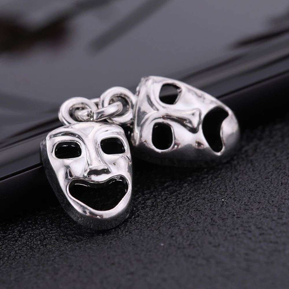 Skyrim 10Pcs Magic Two Man Clown Masks Charms Halloween Grimace Cry&ampSmiley Face Zinc Alloy Pendants Fashion DIY Jewelry Making |