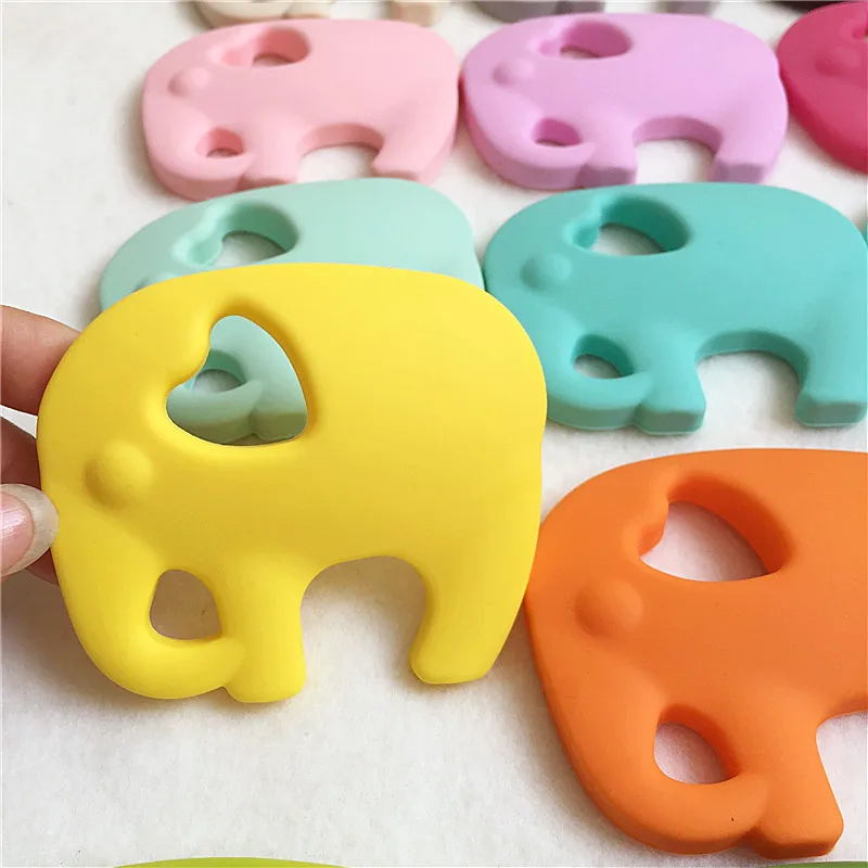 Chenkai 10PCS Silicone Elephant Teether BPA Free DIY Baby Shower Pacifier Dummy Nursing Soother Sensory Jewelry Joy | Мать и ребенок