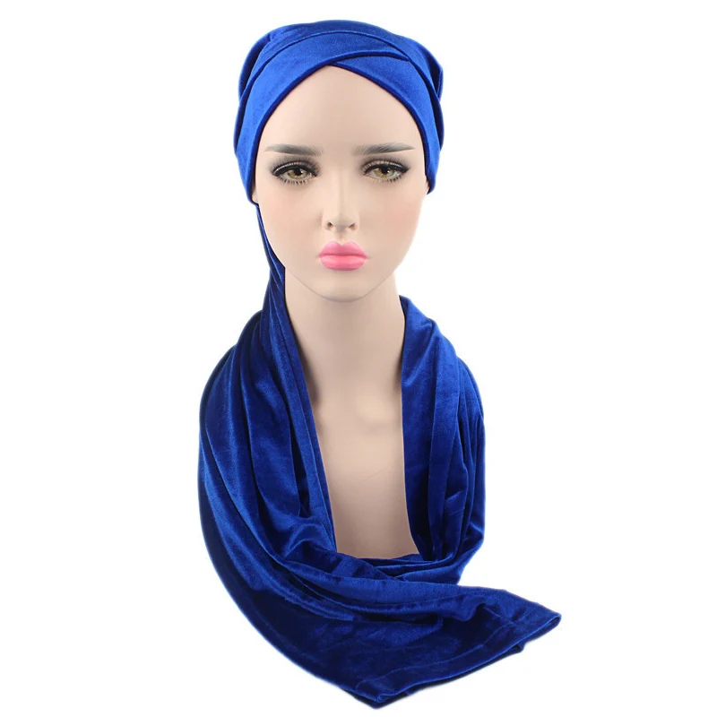 

Женские мусульманские хиджабы шляпа длинный хвост банданы шапка-тюрбан шляпа аксессуары для волос SER88