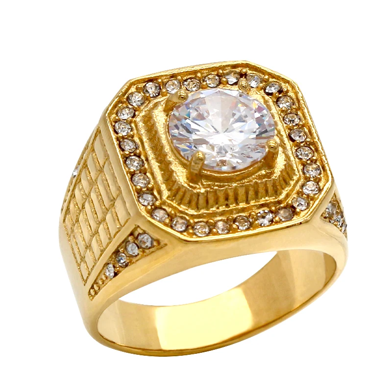 Мужское обручальное кольцо KLDY Золотое кольца для мужчин из нержавеющей стали